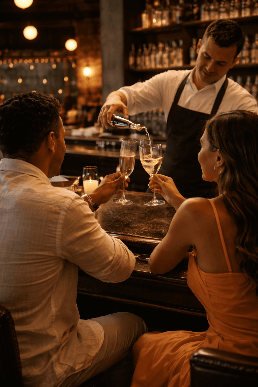 Table setting and warm lighting